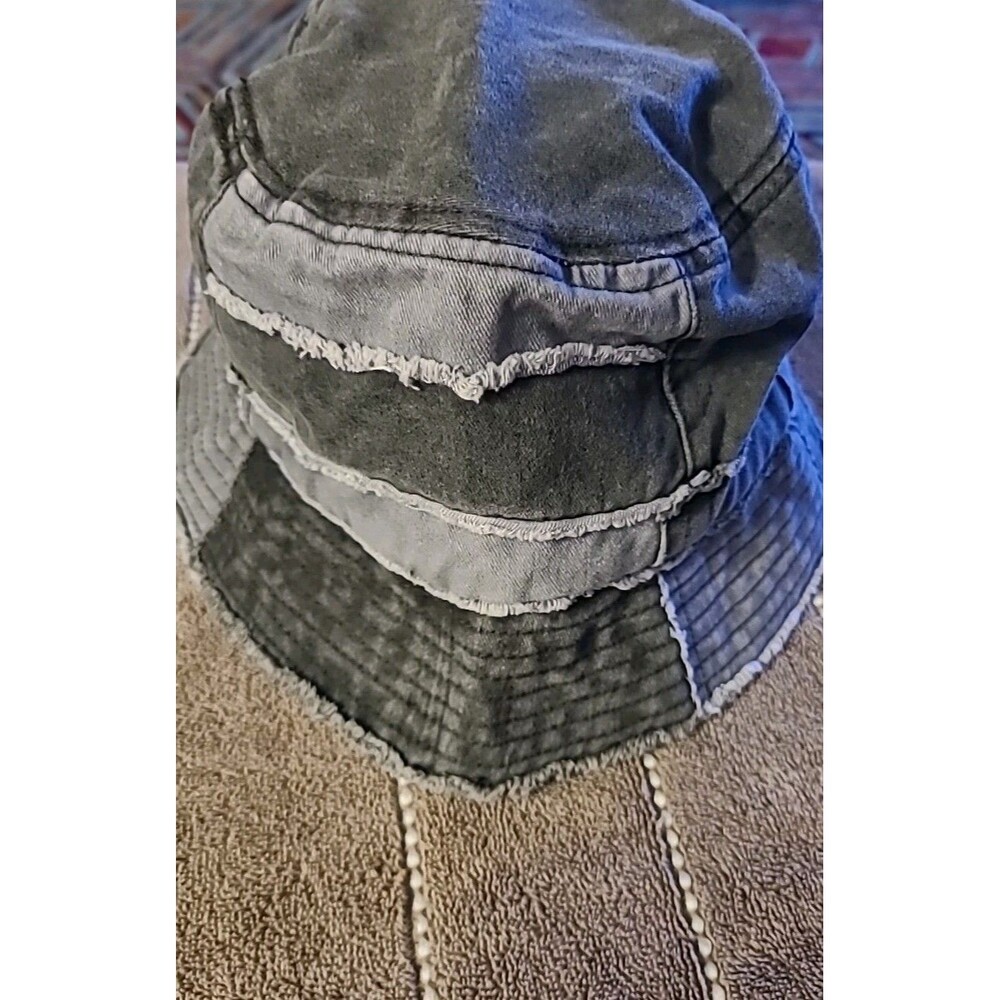 David and Young Denim Patchwork Bucket Hat 100% Cotton One Size Fits Most 7.5” d